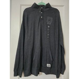 Disney Parks Mens Sweatshirt Size XXL Gray‎ Snap Collar Pullover 2018